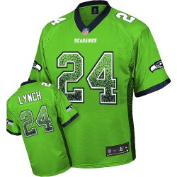 Elite Men's Marshawn Lynch Green Jersey - #24 Football Seattle Seahawks Drift Fashion