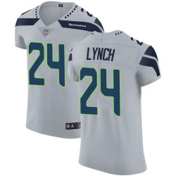 Elite Men's Marshawn Lynch Grey Alternate Jersey - #24 Football Seattle Seahawks