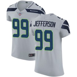 Elite Men's Quinton Jefferson Grey Alternate Jersey - #99 Football Seattle Seahawks Vapor Untouchable