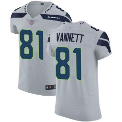 Elite Men's Nick Vannett Grey Alternate Jersey - #81 Football Seattle Seahawks
